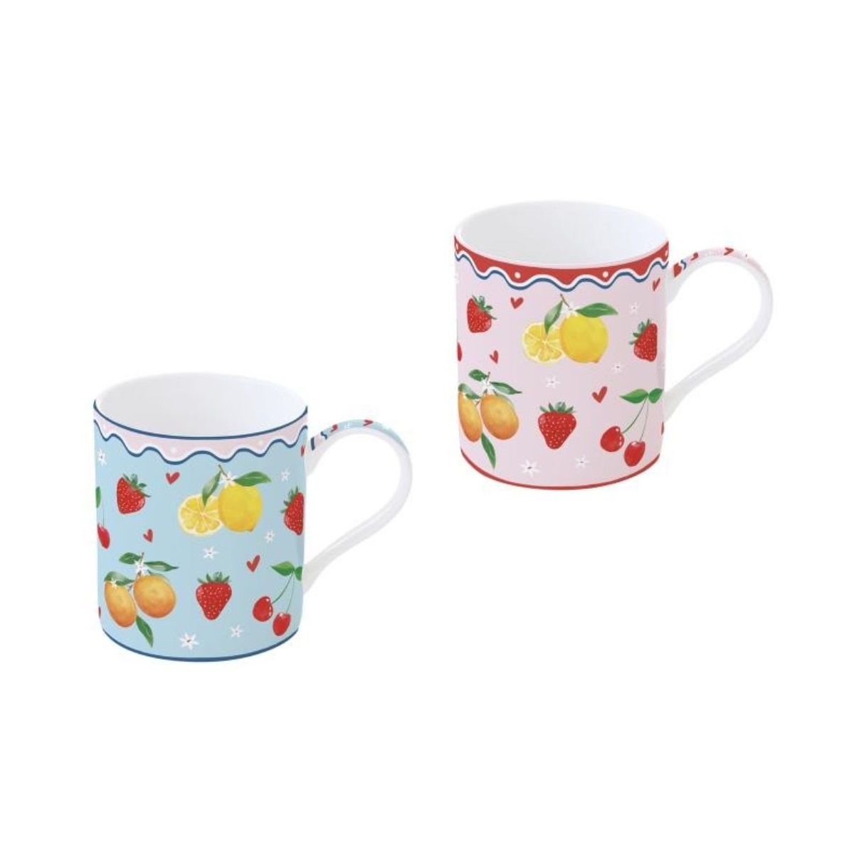 EASY LIFE-R0283#FMAN Set 2 porculanske šalice 350 ml FRUIT MANIA