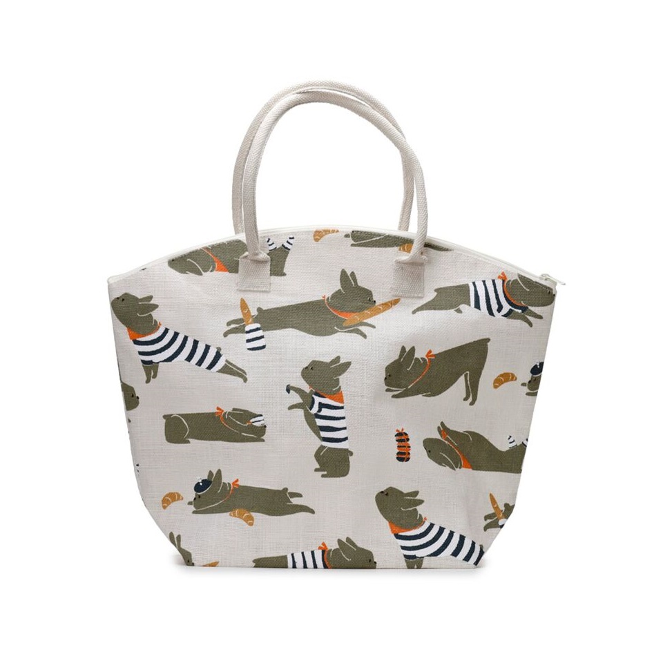 PUC-JBAG01 Bertrand The French Bulldog jutena torba za plažu, 41 x 53 x 15 cm