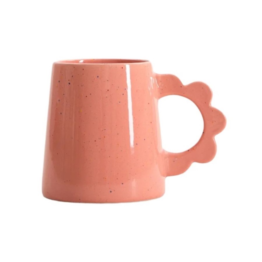 HOMLA-243202  PELMA keramička roza šalica s ručkom u obliku cvijeta, 0,4 l 