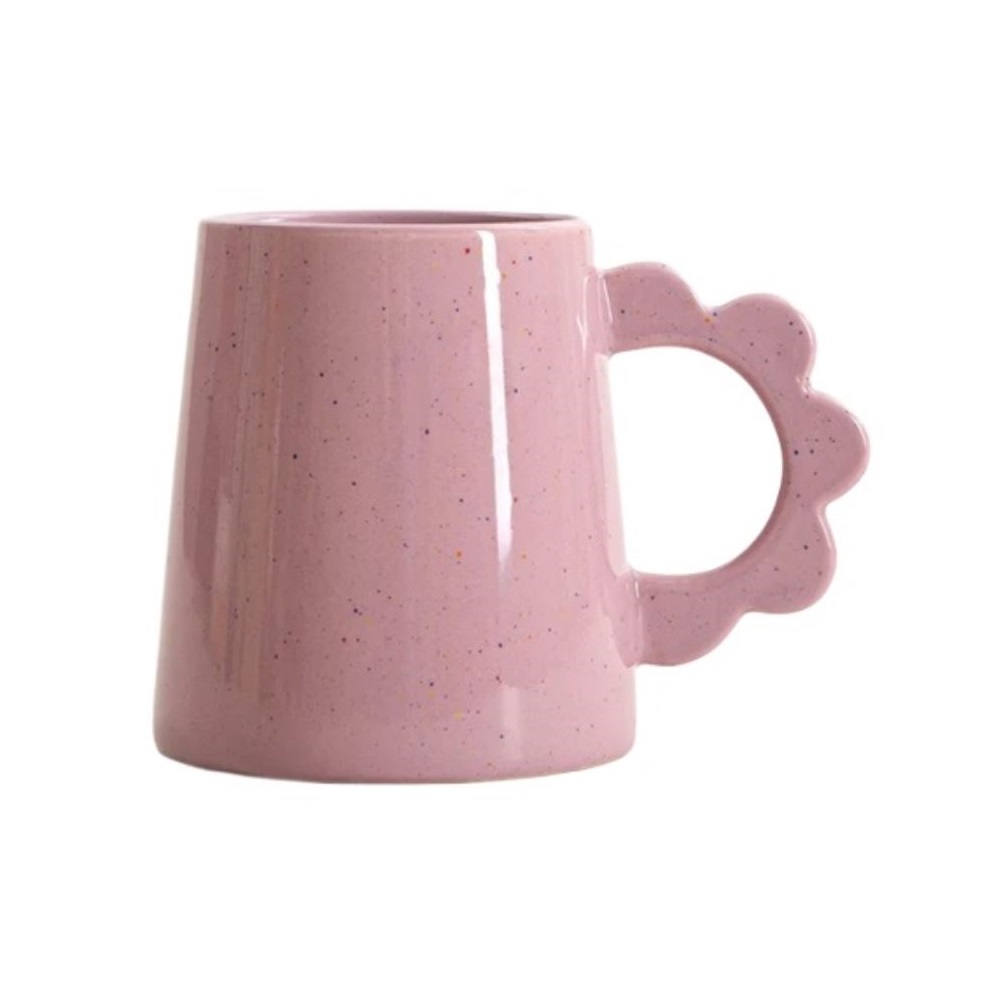 HOMLA-243203 PELMA keramička ljubičasta šalica sa ručkom u obliku cvijeta, 0,4 l 