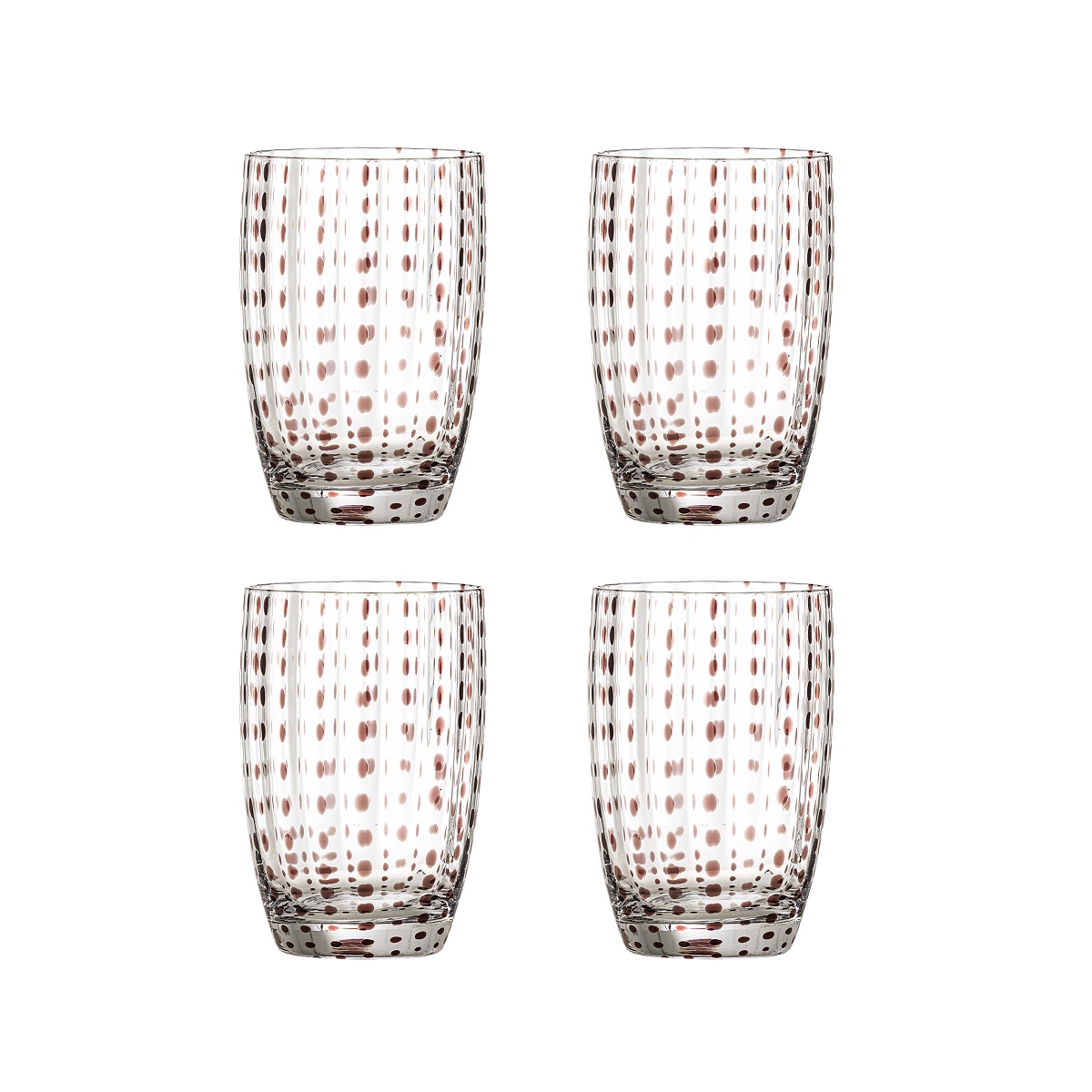 BLO-82072203 Brinley staklene čaše, O7,5x11 cm, 350 ml, smeđe, set 4/1