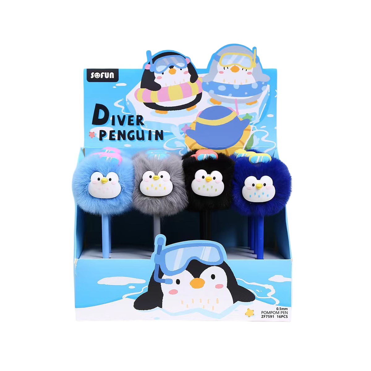 HSH - DIVER PENGUIN tanki flomaster,0,5 mm, sort.