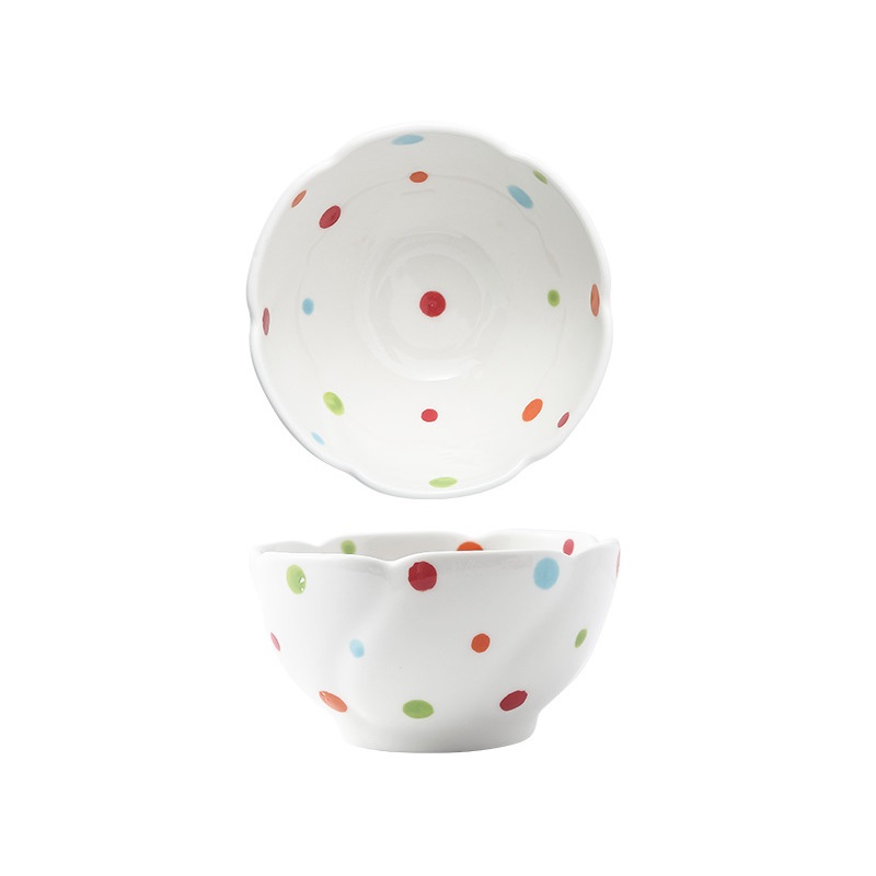 HSH - DOT keramička zdjelica, 12 x 6,5 cm, bijela