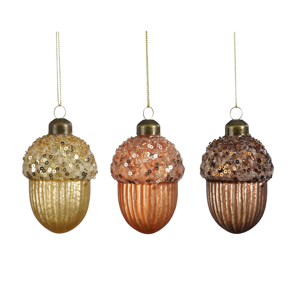 EDELMAN-1181741 Acorn stakleni ukras za bor, 8 cm, sort.