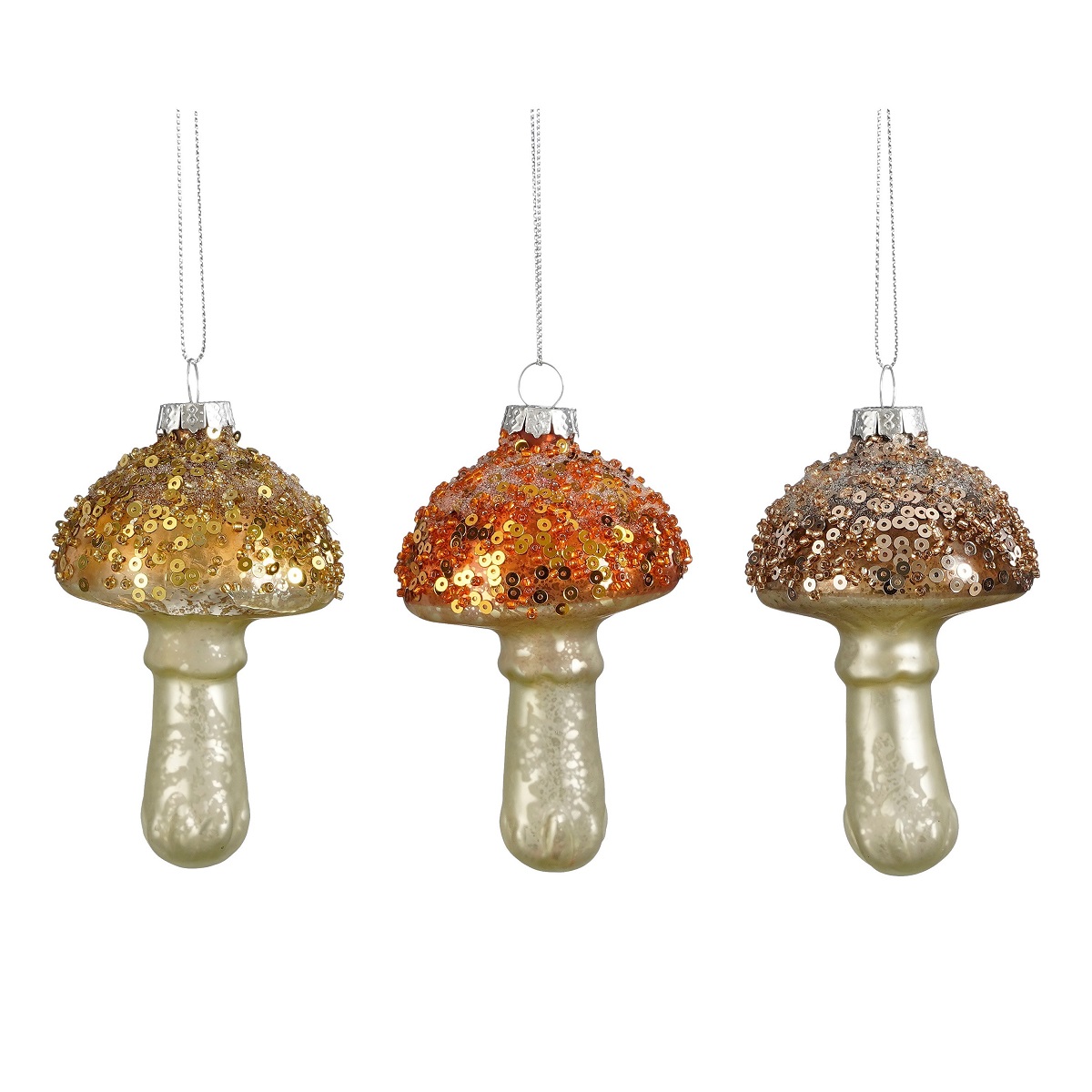 EDELMAN-1181742 Mushroom stakleni ukras za bor, 8 cm, sort.