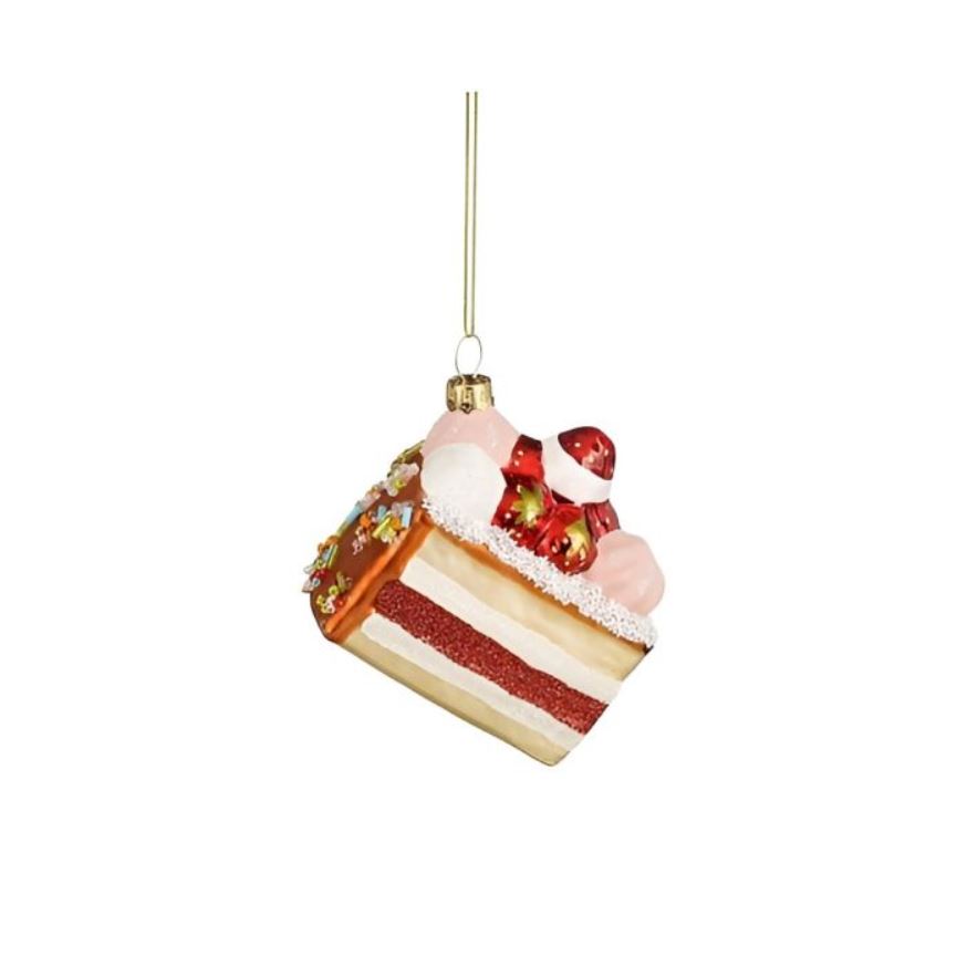 EDELMAN-1181795 Cake stakleni ukras za bor, 8x6x8cm